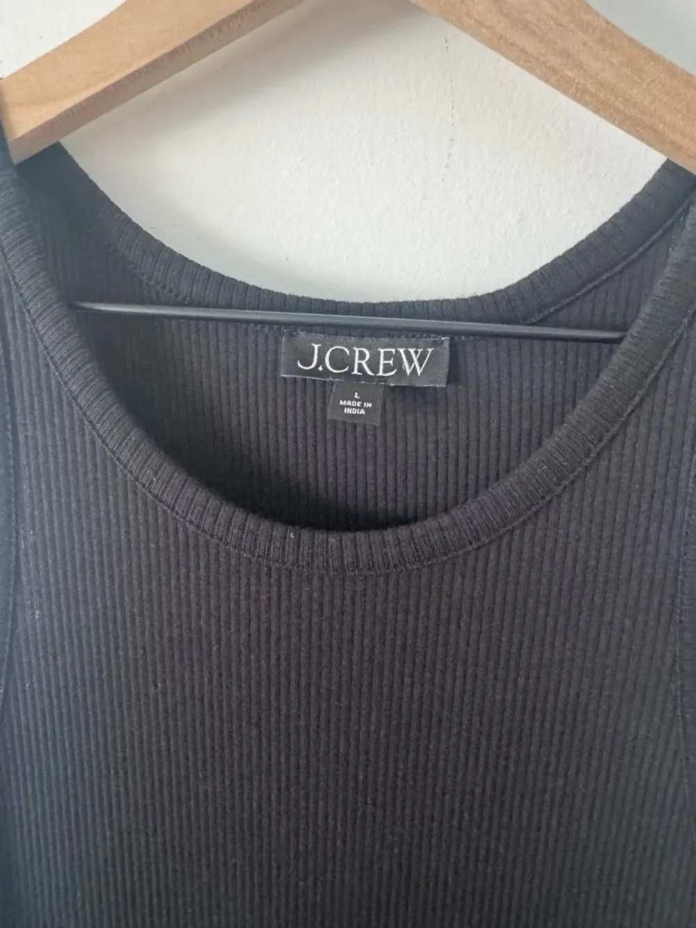 J. Crew Black Ribbed Tank Tiered Maxi Dress Large